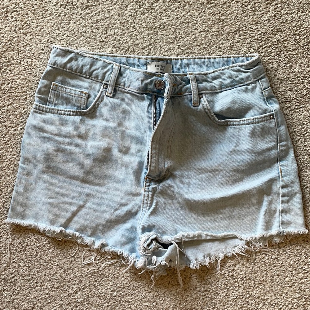 High waisted jean shorts